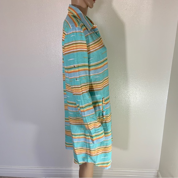 Ryan Michael Linen Striped Western Dress NWT L - Picture 6 of 6